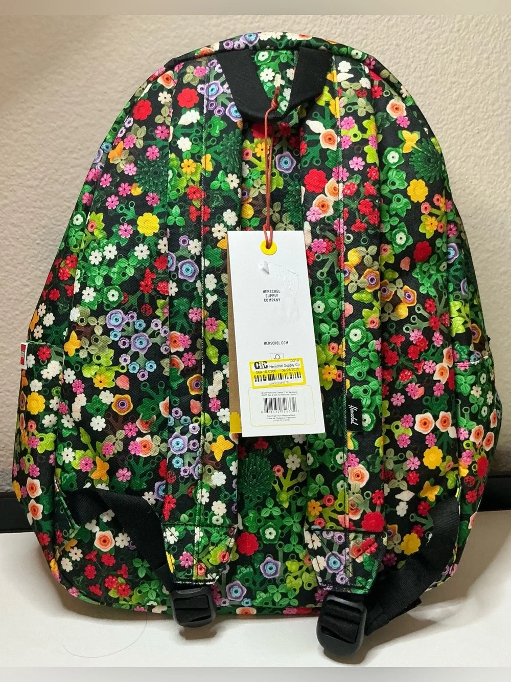 Herschel x LEGO Heritage Backpack & Matching Lunch Bag Set floral multi 15L NWT
